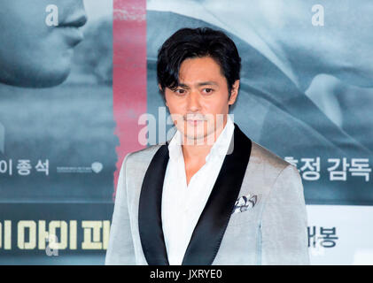 Jang Dong-gun, 16.August 2017: Koreanische Schauspieler Jang Dong-gun besucht eine drücken Sie auf Vorschau seines neuen Films, V.I.P. in Seoul, Südkorea. Quelle: Lee Jae-Won/LBA/Alamy leben Nachrichten