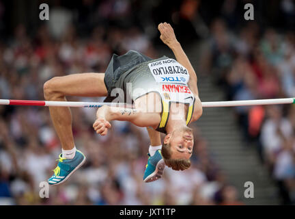 London, Grossbritannien. 13 Aug, 2017. Mateusz PRZYBYLKO, Deutschland, 5.Platz, Aktion, Finale Hochsprung der Maenner, am 13.08.2017 Wirtschaft Championships 2017 in London/Grossbritannien, vom 04.08. - 13.08.2017. | Verwendung weltweit Quelle: dpa/Alamy leben Nachrichten Stockfoto