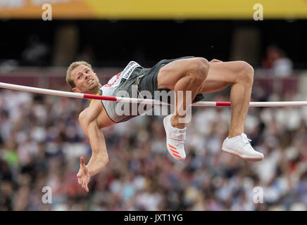 London, Grossbritannien. 13 Aug, 2017. Eike ONNEN, Deutschland, Aktion, Finale Hochsprung der Maenner, am 13.08.2017 Wirtschaft Championships 2017 in London/Grossbritannien, vom 04.08. - 13.08.2017. | Verwendung weltweit Quelle: dpa/Alamy leben Nachrichten Stockfoto