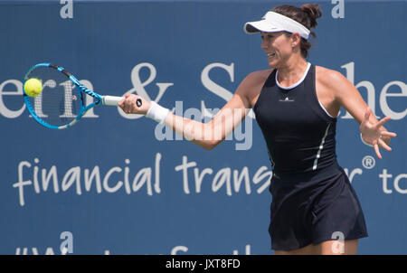 August 17, 2017: garbine Muguruza (ESP) Schlachten gegen Madison (USA), am Westlichen und Südlichen Öffnen bei Lindner Family Tennis Center in Mason, Ohio gespielt wird. © Leslie Billman/Tennisclix/CSM Stockfoto