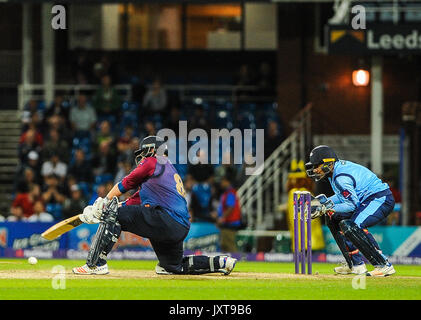 Leeds, Großbritannien. 17 Aug, 2017. Northamptonshire Steelbacks Richard Levi (88) Während der Yorkshire Wikinger v Northamptonshire Steelbacks im Headingley auf 20170817 August 2017. Quelle: SB Sport Fotografie/Alamy leben Nachrichten Stockfoto