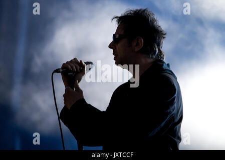 BENICASSIM, Spanien - 16 JUL: Echo und das Bunnymen (Rockband in Liverpool) führen in Konzert im FIB Festival am 16. Juli 2016 in Benicassim, S Stockfoto