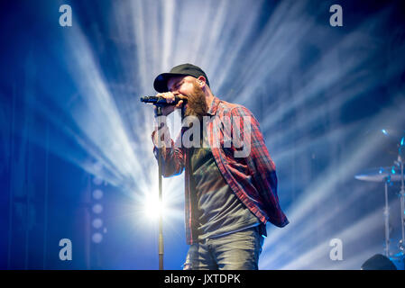 MADRID - 22.Juni: In Flames (Melodic Death Metal Band) im Konzert an Download (Heavy Metal Musik Festival) am 22. Juni 2016 in Madrid, Sp durchführen Stockfoto