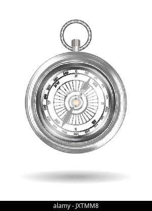 Real Steel Kompass auf weißem Hintergrund Stock Vektor