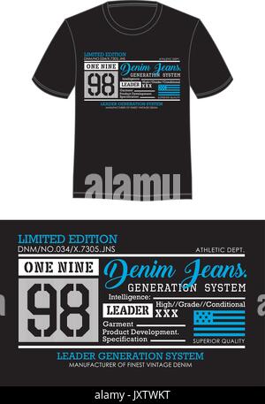 Siebdruck auf t-shirt Stock Vektor