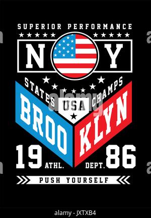 New York Brooklyn Varsity Sport Stock Vektor