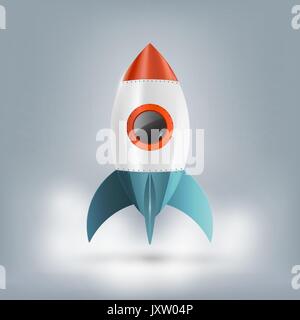 Platz Rakete Starten und starten Symbol, Design Icons, startup Konzept, Vektor, Abbildung Stock Vektor