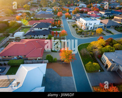 Luftaufnahme von einem typischen australischen Vorort Stockfoto