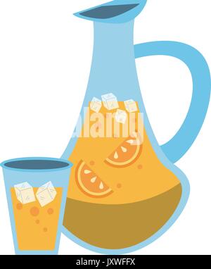 Kanne mit Zitrusfrüchten trinken Icon Bild gefüllt Stock Vektor