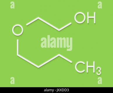 2-Butoxy-ethanol Lösungsmittel und Tenside Molekül. Skelettmuskulatur Formel. Stockfoto
