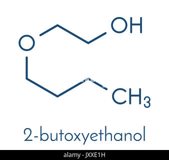 2-Butoxy-ethanol Lösungsmittel und Tenside Molekül. Skelettmuskulatur Formel. Stockfoto