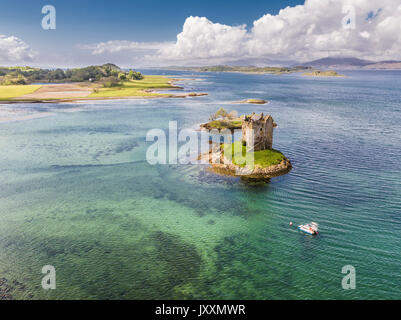 Antenne des historischen Schlosses stalker in Argyll Stockfoto