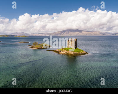 Antenne des historischen Schlosses stalker in Argyll Stockfoto