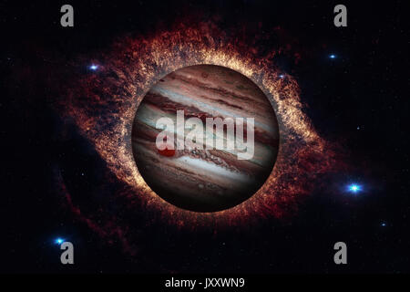 Sonnensystem - Jupiter. Es ist der fünfte Planet von der Sonne und der größte in unserem Sonnensystem. Seine riesigen Planeten mit einer Masse ein Tausendstel der Stockfoto