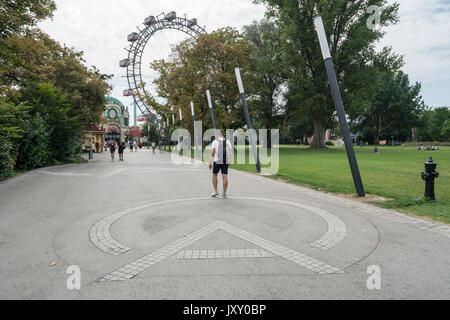 Das berühmte Riesenrad im Prater in Wien Stockfoto