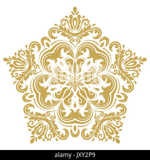 Orientalische golden Pattern mit Arabesken und floralen Elementen. Traditionelle klassische Ornament. Vintage Muster mit Arabesken Stockfoto