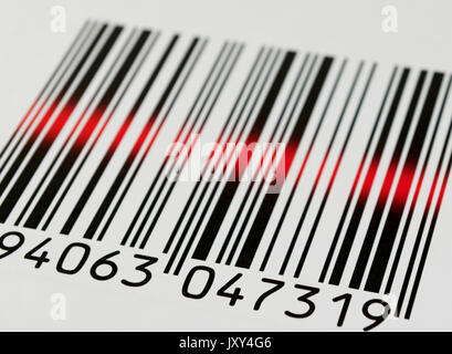 Scannen von Barcodes Stockfoto