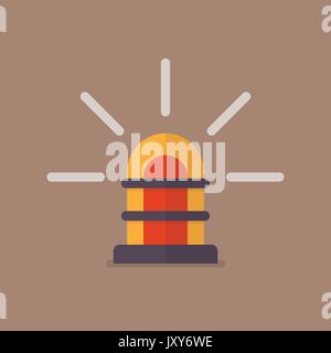 Retro Sirene im flachen Stil. Vector Illustration Stock Vektor