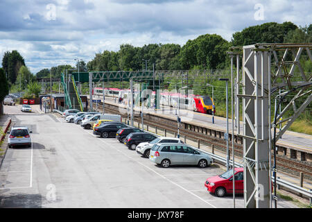 Jungfrau Zug am Bahnhof in Sandbach Cheshire UK Stockfoto