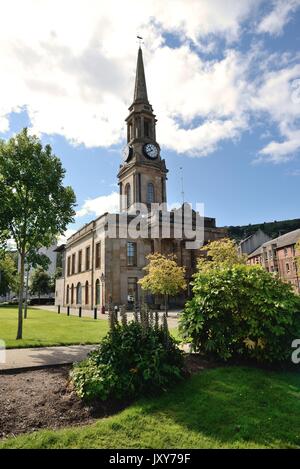 Port Glasgow Bibliothek, Motorradtouren, Schottland. UK. Stockfoto