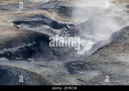 Die Schlammlöcher in Hverir geothermale Region Stockfoto