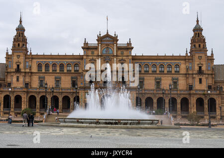 Plaza de España und Vicente Traver Brunnen, Sevilla, Spanien Stockfoto