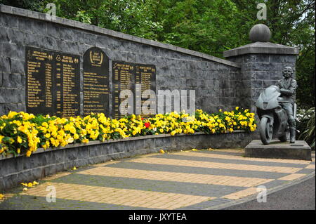 Joey Dunlop Memorial, Ballymoney, Nordirland Stockfoto