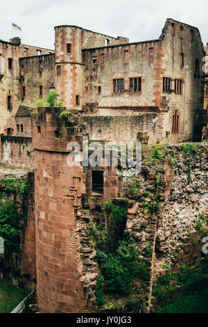 Ruinen des Heidelberger Schloss in Heidelberg, Deutschland. Stockfoto