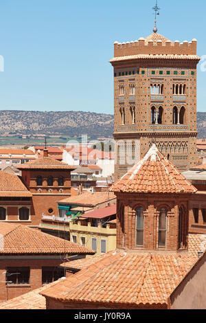 Mudejar-Stil Turm, San Martin. Teruel. Spanische Erbe. Architektur-Wahrzeichen Stockfoto