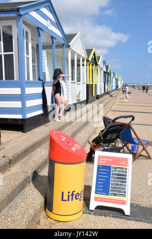 Strandhütten, Southwold, Suffolk UK August 2017 Stockfoto