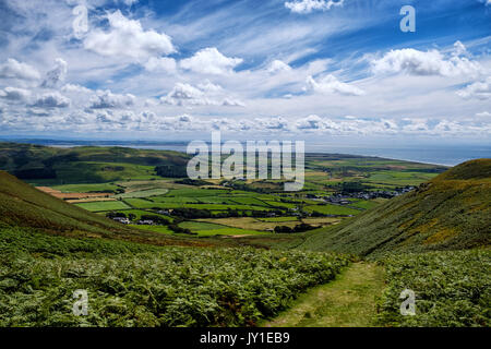 Blick auf die Küste und Walney Island von schwarz Combe, Cumbria Stockfoto