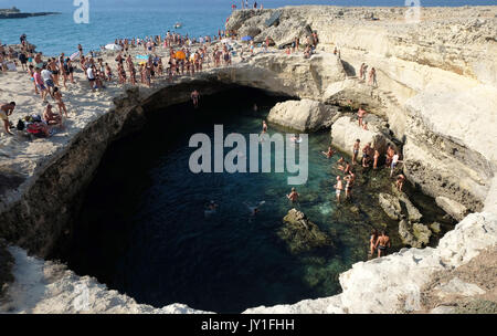 Höhle von Poesie, Roca Vecchia, Lecce, Apulien, Italien, Europa Stockfoto