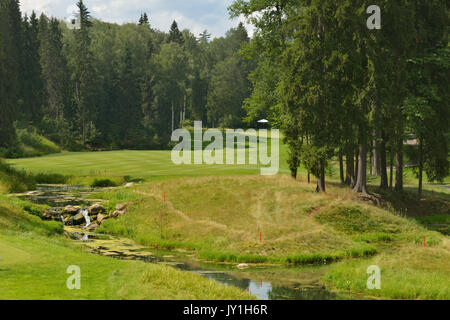 Tseleevo, Moskauer Gebiet, Russland - Juli 24, 2014: Golfplatz in der Tseleevo Golf & Polo Club während der M2M-russischen Öffnen. Der Kurs wurde von entwickelt Stockfoto