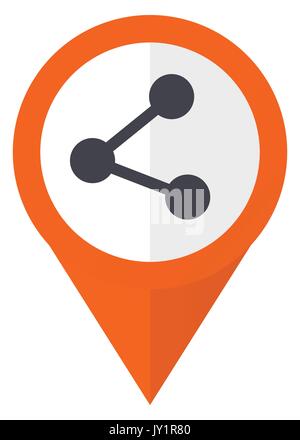 Teilen orange Zeiger vektor Icon in eps 10 auf weißem Hintergrund. Stock Vektor