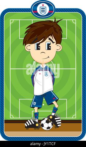 Cute Comic Fußball Fußballspieler Vector Illustration Stock Vektor