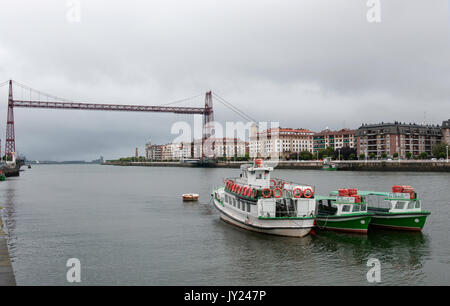 Der vizkaya Brücke in Bilbao, Spanien Stockfoto
