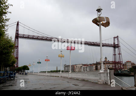 Der vizkaya Brücke in Bilbao, Spanien Stockfoto