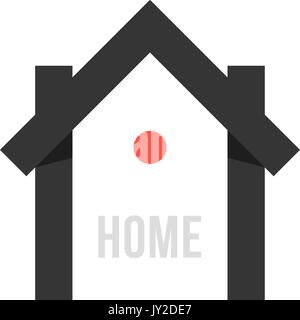Smart house schwarze Symbol mit Punkt Stock Vektor