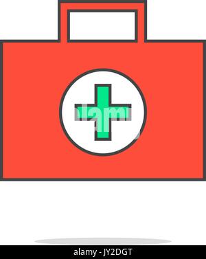 Einfache rote medizinische Koffer Stock Vektor