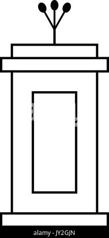Outline schwarz Tribüne Symbol auf weißem Hintergrund Stock Vektor