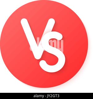 Roter Kreis versus Emblem wie Konfrontation Stock Vektor