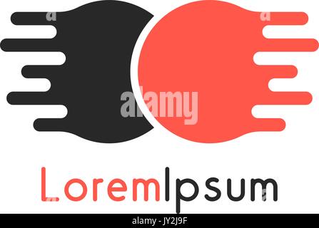 Abstrakte Zeichen mit zwei geschmolzene Kugel Stock Vektor