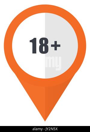 Erwachsene orange Zeiger vektor Icon in eps 10 auf weißem Hintergrund. Stock Vektor