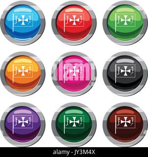 Flagge von Columbus Satz 9 Sammlung Stock Vektor