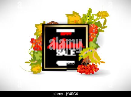 Verkauf Banner mit hellen Blätter im Herbst. Vector Illustration Vorlage Banner. Tapeten, Flyer, Einladungen, Poster, Broschüre, gutschein rabatt. Stock Vektor