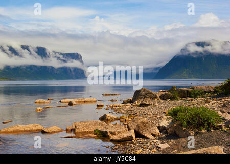 Western Brook Pond ein See Fjord in der Long Range Mountains, Gros Morne National Park, Neufundland, Kanada Stockfoto