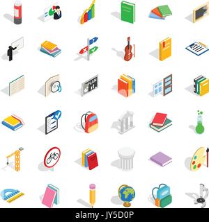 Sport Bildung Symbole gesetzt, isometrische Stil Stock Vektor