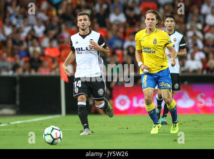 Alen Halilovic der spanischen La Liga Match zwischen Valencia CF und UD Las Palmas Stadium Mestalla am 18. August 2017. Stockfoto