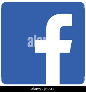 Moskau, Russland - 15 August, 2017 Facebook Symbol Stock Vektor