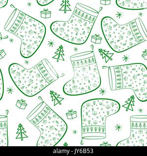 Weihnachtsstrümpfe, nahtlose Stock Vektor